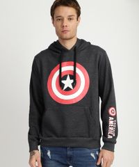 Blusao-Masculino-Capitao-America-em-Moletom-com-Capuz-e-Bolso-Canguru--Cinza-9956618-Cinza_1
