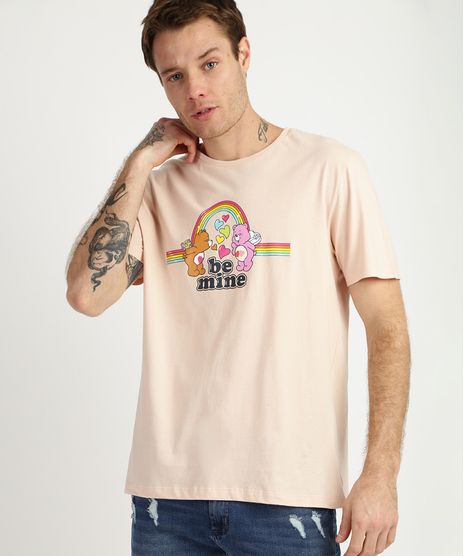 Camiseta-Masculina--Be-Mine--Ursinhos-Carinhosos-Manga-Curta-Gola-Rosa-9957595-Rosa_1