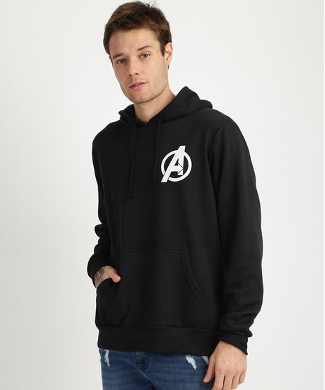 Blusao-de-Moletom-Masculino-Avengers-com-Capuz-e-Bolso-Canguru--Preto-9956617-Preto_1
