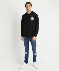 Blusao-de-Moletom-Masculino-Avengers-com-Capuz-e-Bolso-Canguru--Preto-9956617-Preto_3