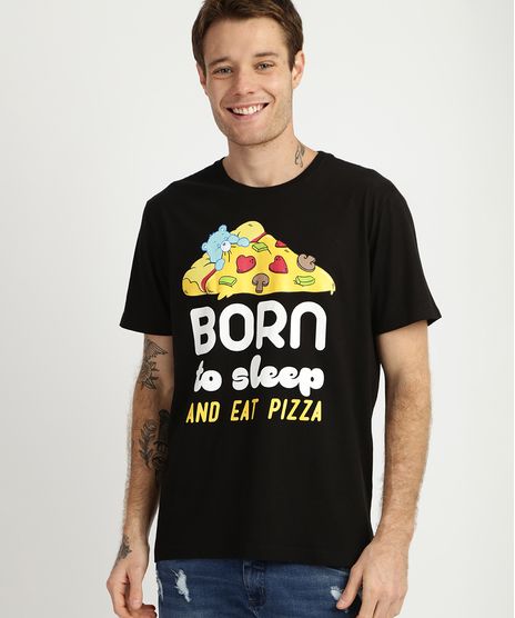 Camiseta-Masculina-Ursinhos-Carinhosos-e-Pizza-Manga-Curta-Gola-Careca-Preta-9957593-Preto_1
