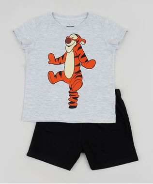 Conjunto-Infantil-Tigrao-de-Camiseta-Manga-Curta-Cinza-Mescla---Bermuda-em-Moletom-Preto-9952696-Preto_1