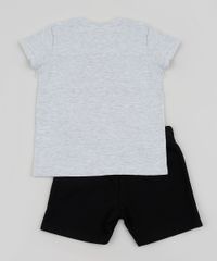 Conjunto-Infantil-Tigrao-de-Camiseta-Manga-Curta-Cinza-Mescla---Bermuda-em-Moletom-Preto-9952696-Preto_2