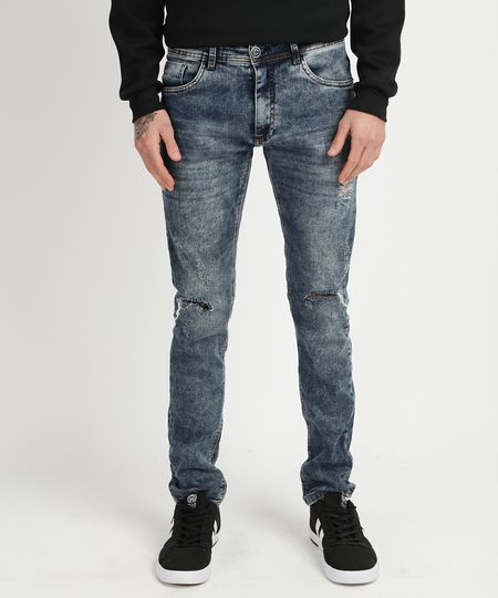 Calca-Jeans-Masculina-Skinny-Destroyed-com-Bolsos-Azul-Claro-9949987-Azul_Claro_1