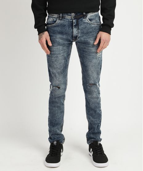 Calca-Jeans-Masculina-Skinny-Destroyed-com-Bolsos-Azul-Claro-9949987-Azul_Claro_1