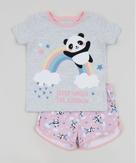Pijama-Infantil-Panda-Manga-Curta-Cinza-Mescla-9961530-Cinza_Mescla_1