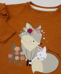 Blusa-Infantil-Raposinha-Manga-Longa-com-Babados-Marrom-9887642-Marrom_4