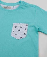 Camiseta-Infantil-com-Bolso-Estampado-de-Ancoras-Manga-Curta-Gola-Careca-Verde-9952394-Verde_3