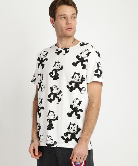 Camiseta-Masculina-Gato-Felix-Manga-Curta-Gola-Careca-Branca-9956606-Branco_1