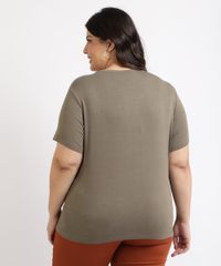 Blusa-Feminina-Plus-Size-Friends-Manga-Curta-Decote-Redondo-Bege-Escuro-9957186-Bege_Escuro_2