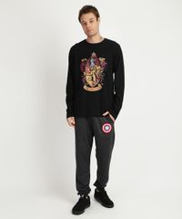 Camiseta-Masculina--Gryffindor--Harry-Potter-Manga-Longa-Gola-Careca-Preta-9957538-Preto_3