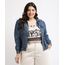 Jaqueta-Jeans-Feminina-Plus-Size-com-Recortes-e-Bolsos-Azul-Escuro-9959826-Azul_Escuro_1