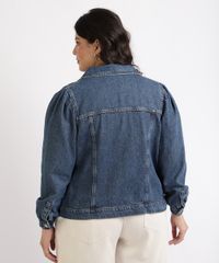 Jaqueta-Jeans-Feminina-Plus-Size-com-Recortes-e-Bolsos-Azul-Escuro-9959826-Azul_Escuro_2