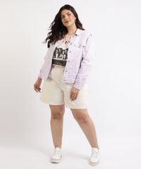 Jaqueta-Jeans-Feminina-Plus-Size-com-Recortes-e-Bolsos-Lilas-9959827-Lilas_3