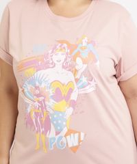 Blusa-Feminina-Plus-Size-Mulher-Maravilha-Manga-Curta-Decote-Redondo-Rosa-9960041-Rosa_4