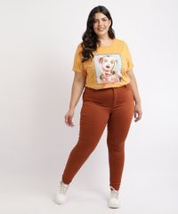 Blusa-Feminina-Plus-Size-Arlequina-Manga-Curta-Decote-Redondo-Amarela-9960042-Amarelo_3