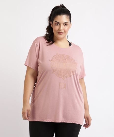 Blusa-Feminina-Plus-Size-Ace-Esporte-Mandala--Manga-Curta-Decote-Redondo--Rose-9959109-Rose_1