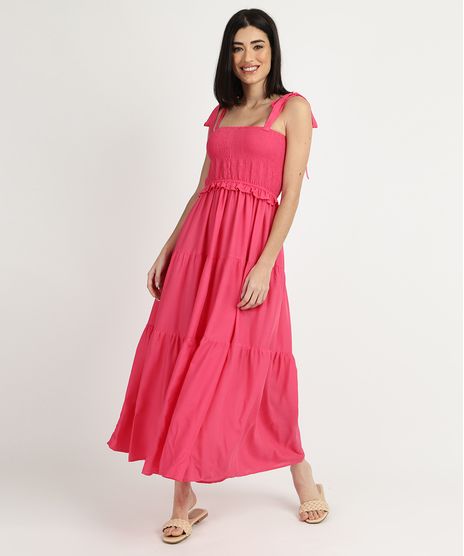 Vestido-Feminino-Midi-com-Lastex-Alcas-Media-Rosa-9950841-Rosa_1
