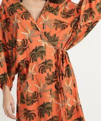 Vestido-Feminino-Curto-Transpassado-Estampado-Coqueiro-com-Faixa-para-Amarrar-Manga-Bufante-Laranja-9950865-Laranja_4