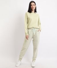 Calca-de-Moletom-Feminina-Basica-Jogger-Cintura-Media-com-Bolsos-Verde-Claro-9948942-Verde_Claro_3