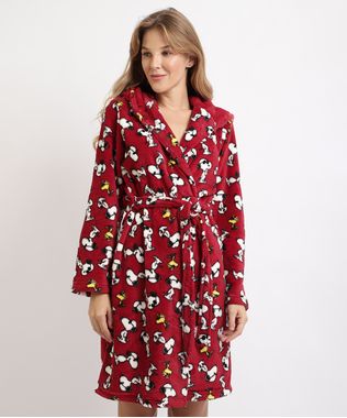 Roupao-de-Fleece-Feminino-Snoppy-com-Faixa-para-Amarrar-Manga-Longa-Vinho-9836393-Vinho_1