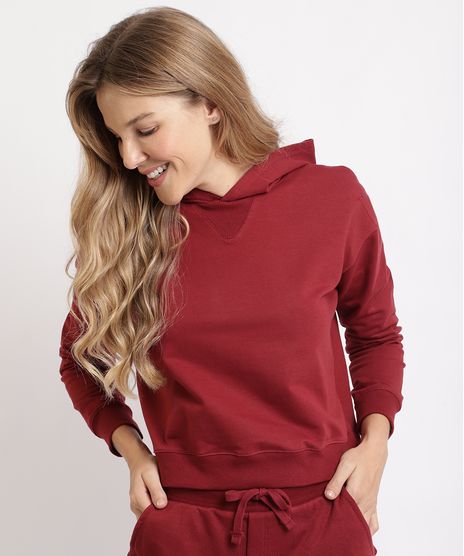 Blusao-de-Moletom-Feminino-Basico-com-Capuz-Vermelho-Escuro-9941971-Vermelho_Escuro_1