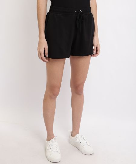 Short-Feminino-Basico-Cintura-Alta-com-Bolsos-e-Cadarco-Preto-9953388-Preto_1