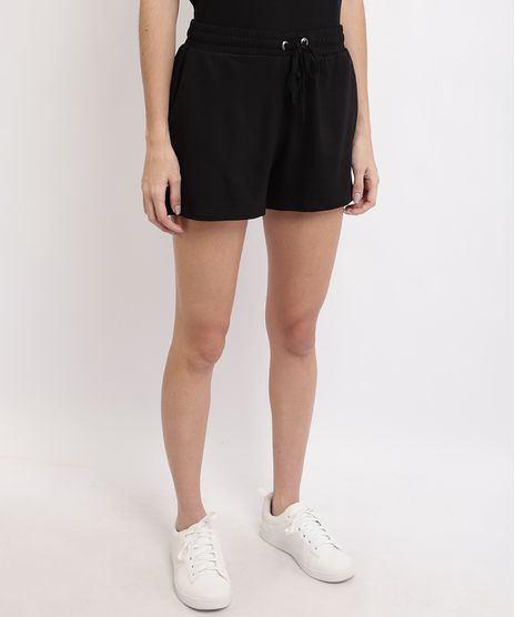 Short-Feminino-Basico-Cintura-Alta-com-Bolsos-e-Cadarco-Preto-9953388-Preto_1