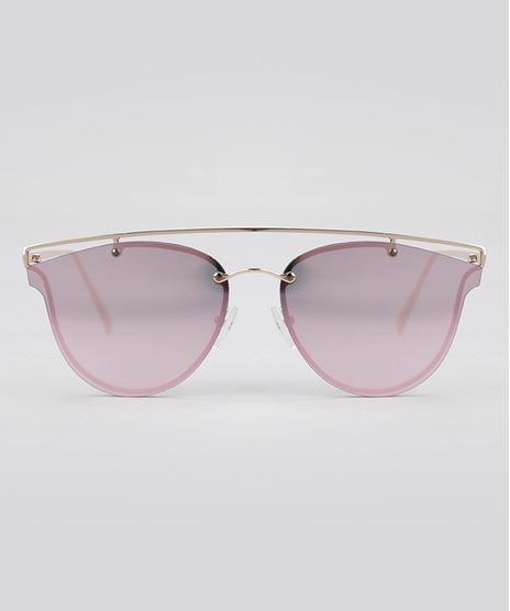 Oculos-de-Sol-Redondo-Espelhado-Feminino-Oneself-Dourado-8759607-Dourado_1