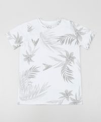 Camiseta-Juvenil-Estampada-de-Folhagem-Manga-Curta-Gola-Careca--Branca-9944545-Branco_1