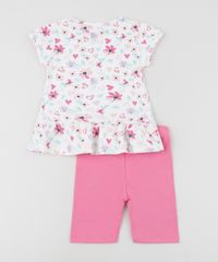 Conjunto-Infantil-de-Blusa-Estampada-Floral-com-Babado-Manga-Curta---Bermuda--Rosa-9952747-Rosa_2
