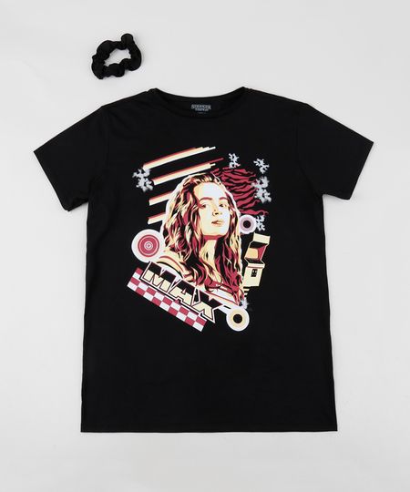 Blusa-Juvenil-Stranger-Things-Manga-Curta-Decote-Redondo---Elasticos-de-Cabelo-Scrunchie-Preta-9956939-Preto_1 Blusa-Juvenil-Stranger-Things-Manga-Curta-Decote-Redondo---Elasticos-de-Cabelo-Scrunchie-Preta-9956939-Preto_1