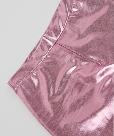 calça legging metalizada rosa