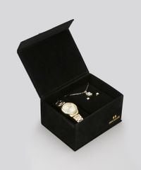 Kit-de-Relogio-Analogico-Seculus-Feminino---Colar---Brinco---20425LPSVDA1K-Dourado-8755521-Dourado_1