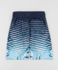 Bermuda-Infantil-Estampada-de-Folhagens-com-Listras-Azul-9954481-Azul_2