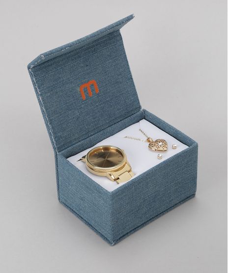 Kit-de-Relogio-Analogico-Mondaine-Feminino---Colar---Brinco---53510LPMVDE2K-Dourado-8751322-Dourado_1