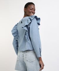 Blusa-Jeans-Feminina-Mindset-com-Babados-Manga-Longa-Decote-Redondo-Azul-Claro-9963098-Azul_Claro_2
