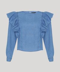 Blusa-Jeans-Feminina-Mindset-com-Babados-Manga-Longa-Decote-Redondo-Azul-Claro-9963098-Azul_Claro_5
