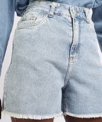 Short-Jeans-Feminino-Mindset-Cintura-Super-Alta-Marmorizado-com-Barra-Desfiada-Azul-Claro-9963100-Azul_Claro_4