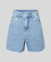 Short-Jeans-Feminino-Mindset-Cintura-Super-Alta-Marmorizado-com-Barra-Desfiada-Azul-Claro-9963100-Azul_Claro_5