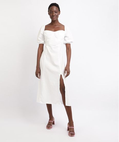 Vestido-Feminino-Mindset-Midi-com-Fenda-Manga-Bufante-Decote-Princesa-Branco-9963097-Branco_1
