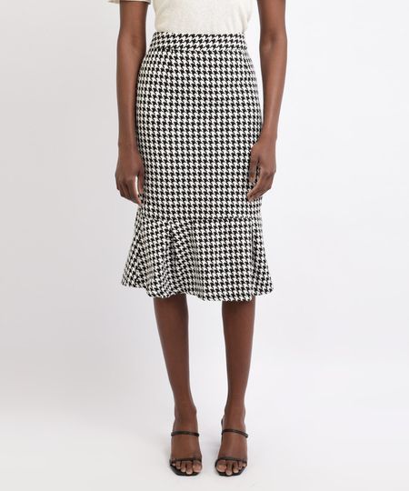 Saia-Feminina-Mindset-Midi-Estampada-Pied-de-Poule-com-Babado-Preta-9912586-Preto_1