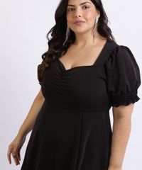 Vestido-Feminino-Mindset-Plus-Size-Midi-com-Fenda-Decote-Coracao-Manga-Curta-Bufante-Preto-9962172-Preto_4
