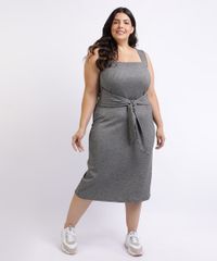 Vestido-Feminino-Mindset-Plus-Size-Midi-com-Faixa-Para-Amarrar-na-Cintura-Decote-Quadrado-Cinza-Mescla-Escuro-9962185-Cinza_Mescla_Escuro_3