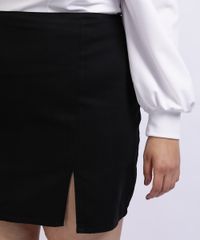 Saia-Feminina-Mindset-Plus-Size-de-Sarja-Curta-com-Fenda-Preta-9962193-Preto_4