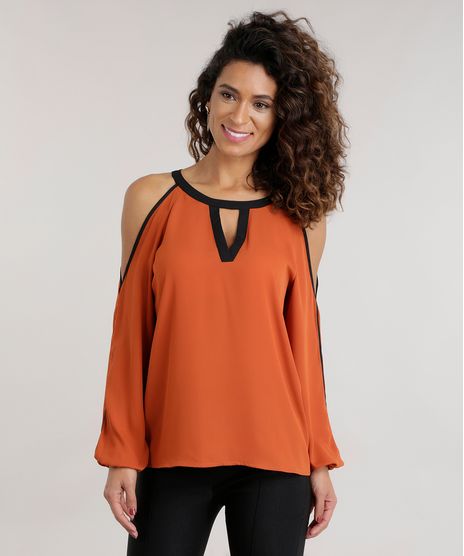 Blusa-Open-Shoulder-com-Recortes-Laranja-Escuro-8546277-Laranja_Escuro_1