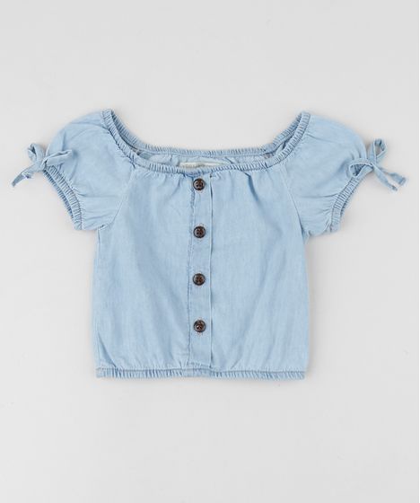 blusa infantil jeans