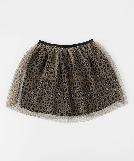 Saia-em-Tule-Infantil-Estampada-Animal-Print-de-Onca-Marrom-9958040-Marrom_1