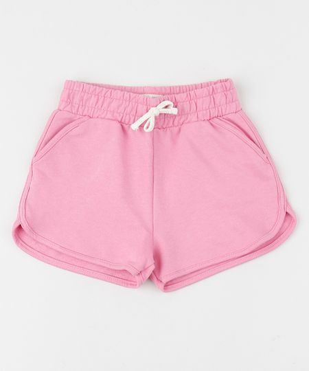 Short-de-Moletom-Infantil-Running-com-Cordao--Rosa-9961367-Rosa_1