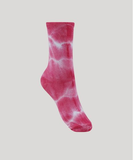 Meia-Feminina-Estampada-Tie-Dye-Cano-Alto-Rosa-9961861-Rosa_1